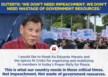 前總統杜特地感謝基督堂和平集會