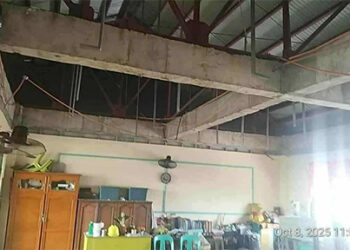 達沃市教室棚頂崩塌　六人受傷